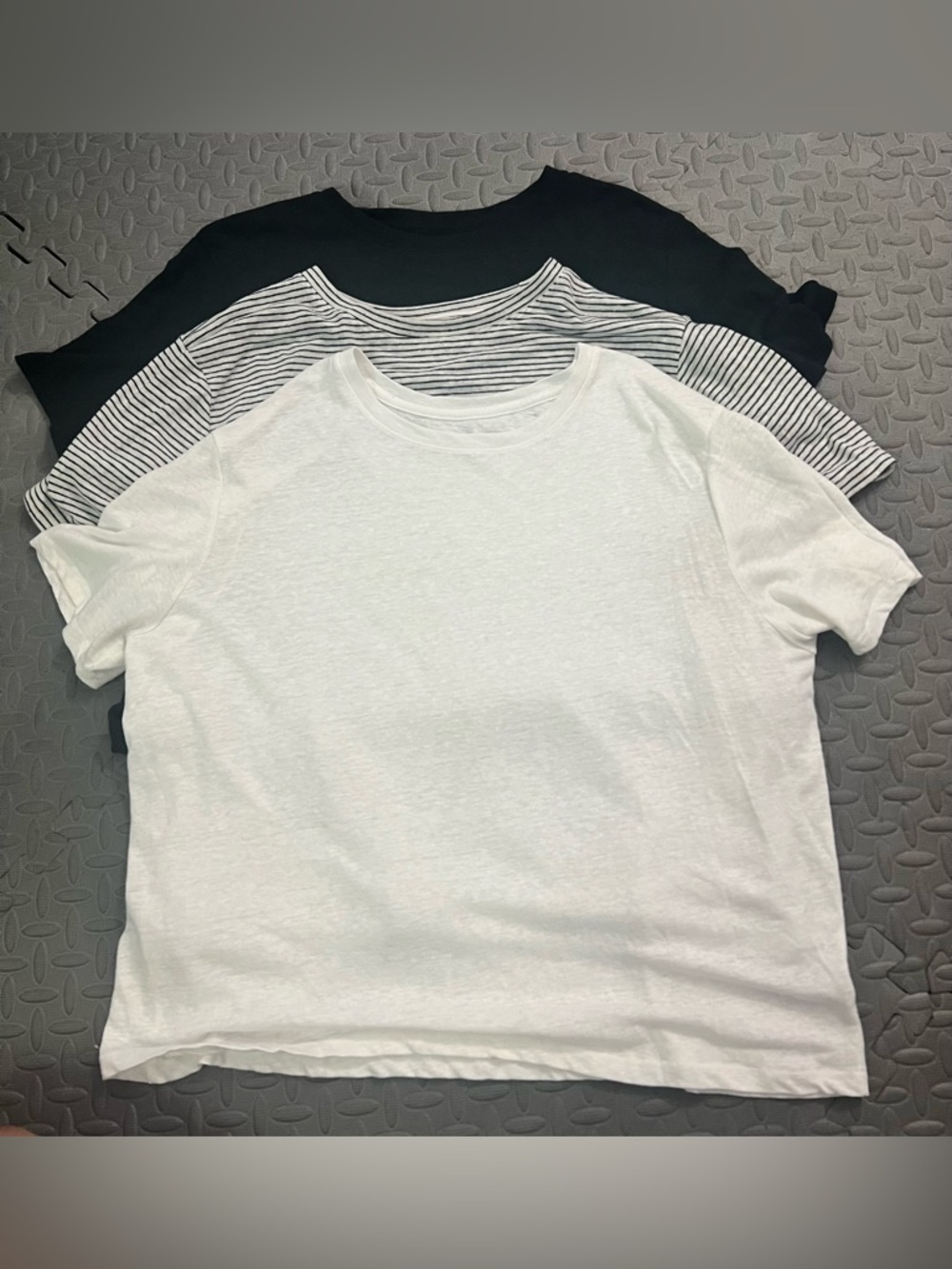 A new day burnout tee lot. Casual Cotton Tee Trio - xxl White, Black & Striped